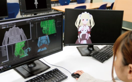 3Dモデリングを行う学生